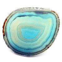 smooth Agate stone in teal and blue