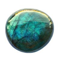 smooth green and blue Labradorite gemstone